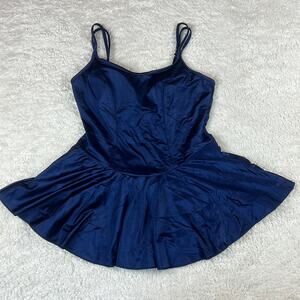 Maillot Baltex body ID drop waist one piece skirt swimsuit in royal blue, 16